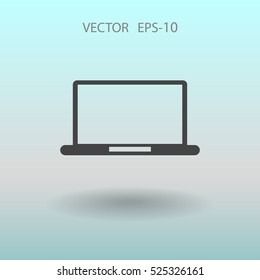 Flat icon of laptop. vector illustration