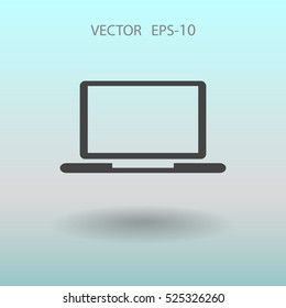 Icono plano de la laptop. ilustración vectorial