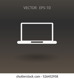 Icono plano de la laptop. ilustración vectorial