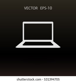 Icono plano de la laptop. ilustración vectorial