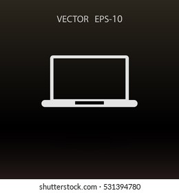 Flat icon of laptop. vector illustration