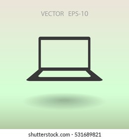 Icono plano de la laptop. ilustración vectorial