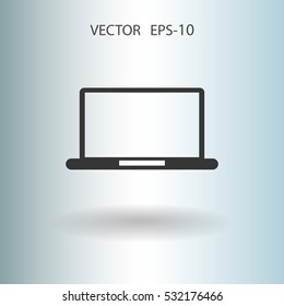 Icono plano de la laptop. ilustración vectorial