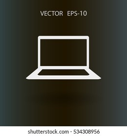Flat icon of laptop. vector illustration