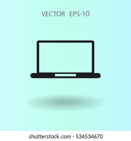 Icono plano de la laptop. ilustración vectorial