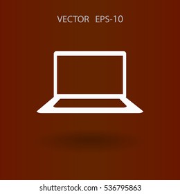 Icono plano de la laptop. ilustración vectorial