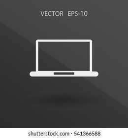 Flat icon of laptop. vector illustration