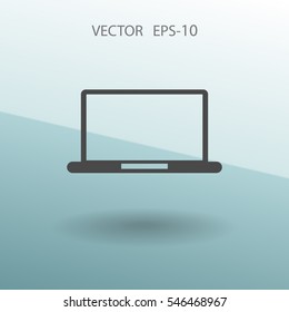 Ícone plano do laptop. ilustração vetorial