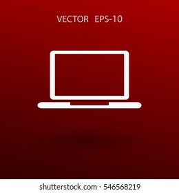 Flat icon of laptop. vector illustration