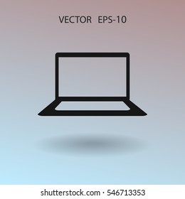 Flaches Symbol für den Laptop. Vektorgrafik