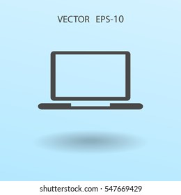 Flat icon of laptop. vector illustration