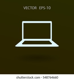 Flat icon of laptop. vector illustration