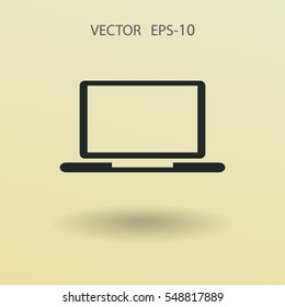 Icono plano de la laptop. ilustración vectorial
