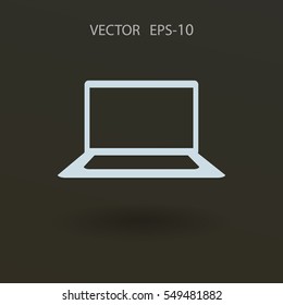 Icono plano de la laptop. ilustración vectorial