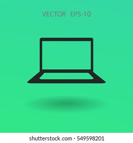 Icono plano de la laptop. ilustración vectorial