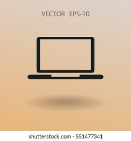 Icono plano de la laptop. ilustración vectorial