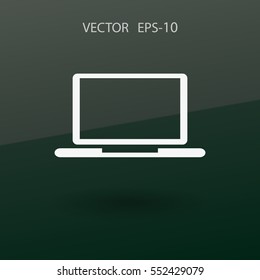 Icono plano de la laptop. ilustración vectorial