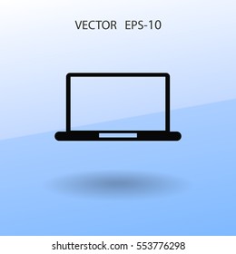 Flat icon of laptop. vector illustration