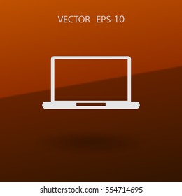 Flat icon of laptop. vector illustration