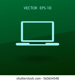 Flat icon of laptop. vector illustration