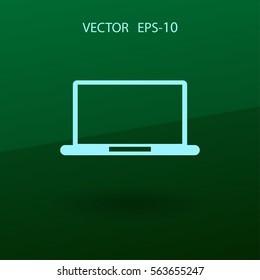 Icono plano de la laptop. ilustración vectorial