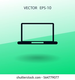 Flat icon of laptop. vector illustration