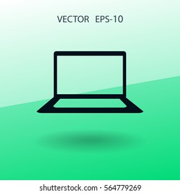 Ícone plano do laptop. ilustração vetorial