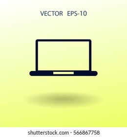 Icono plano de la laptop. ilustración vectorial