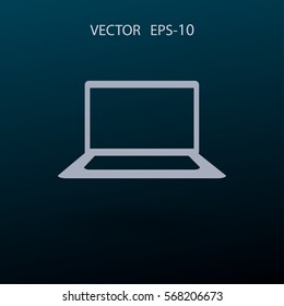 Icono plano de la laptop. ilustración vectorial