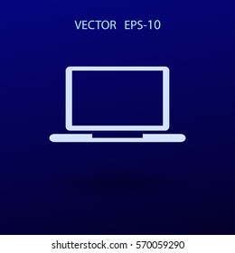 Icono plano de la laptop. ilustración vectorial