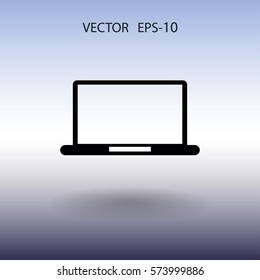 Flat icon of laptop. vector illustration