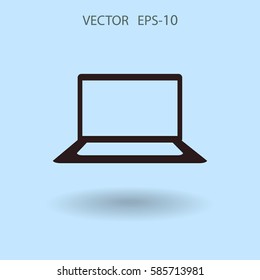 Icono plano de la laptop. ilustración vectorial