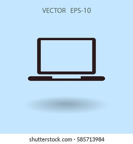 Icono plano de la laptop. ilustración vectorial