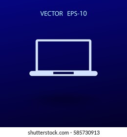 Icono plano de la laptop. ilustración vectorial