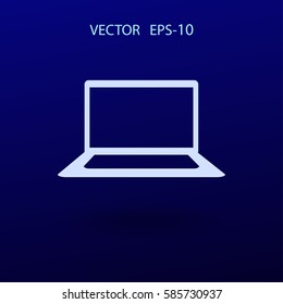 Flat icon of laptop. vector illustration