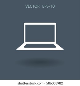 Icono plano de la laptop. ilustración vectorial