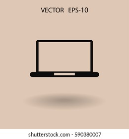 Flat icon of laptop. vector illustration