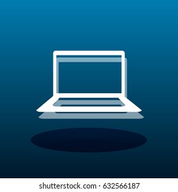 Flat icon of laptop. vector illustration