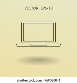 Icono plano de la laptop. ilustración vectorial