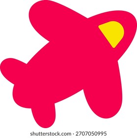 Icono plano de un Grande avión rojo, un símbolo claro para los viajes aéreos y la aviación.