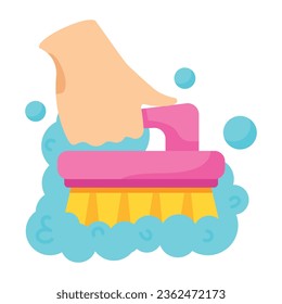 A flat icon of laundry brush 