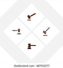 Flat Icon Lawyer Set Of Government Building, Tribunal, Justice And Other Vector Objects. Also Includes Tribunal, Justice, Hammer Elements.