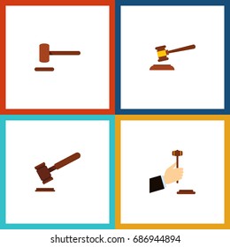 Flat Icon Lawyer Set Of Justice, Defense, Law And Other Vector Objects. Also Includes Hammer, Law, Court Elements.
