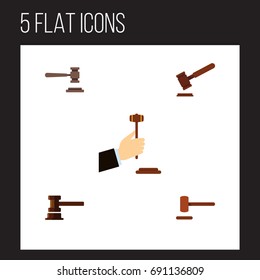 Flat Icon Lawyer Set Of Law, Defense, Justice And Other Vector Objects. Also Includes Law, Legal, Defense Elements.