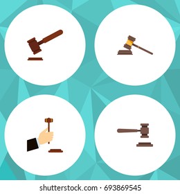 Flat Icon Lawyer Set Of Legal, Law, Justice And Other Vector Objects. Also Includes Court, Tribunal, Hammer Elements.