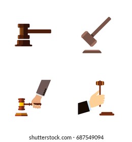 Flat Icon Lawyer Set Of Tribunal, Law, Government Building And Other Vector Objects. Also Includes Justice, Law, Crime Elements.