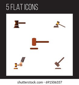 Flat Icon Lawyer Set Of Tribunal, Defense, Government Building And Other Vector Objects. Also Includes Justice, Defense, Law Elements.