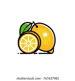Flat icon lemon. MBE style