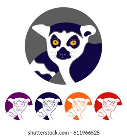 Flat icon lemur