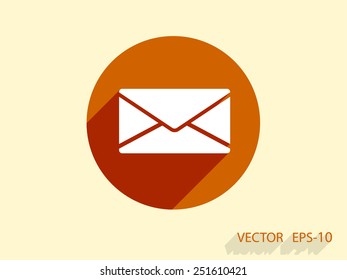 Flat icon of letter